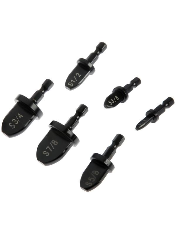 Набор насадок на шуруповерт ТУНДРА, расширитель медных труб, 1/4-3/8-1/2-5/8-7/8-3/4, 6 шт.   934667