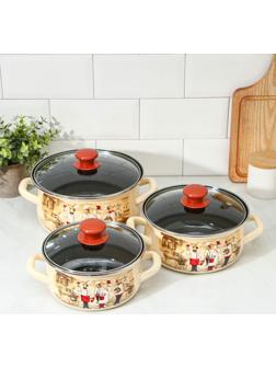 Набор кастрюль «Сомелье-Экстра»: 3 предмета: 1.5, 2, 3 л