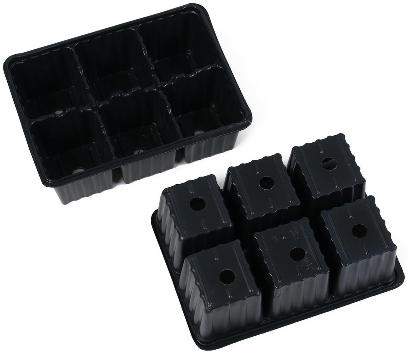 Набор для рассады: торфяной горшок 6 × 6 см, кассета на 6 ячеек