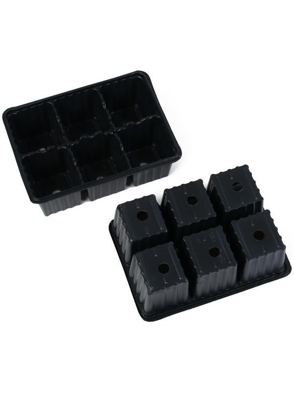 Набор для рассады: торфяной горшок 6 × 6 см, кассета на 6 ячеек