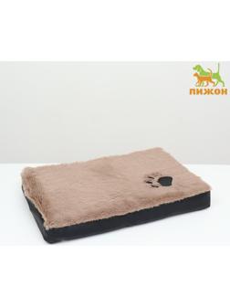 Перина прямоугольная  мех, экокожа, периотек, 60 х 40 х 10 см, коричневый