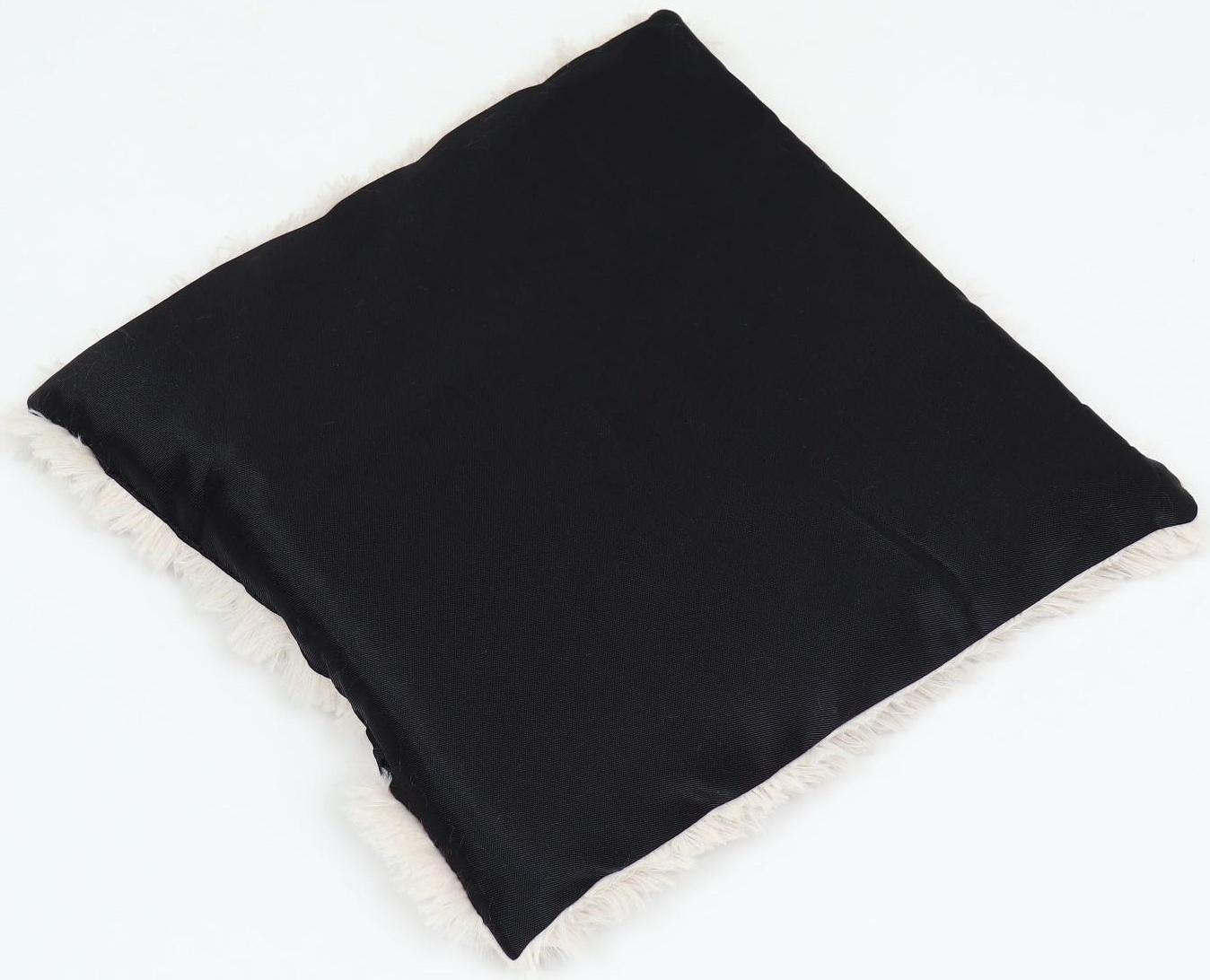 Лежак с подушкой  мех, сатин, периотек, , 45 х 45 х 15 см,бежевый