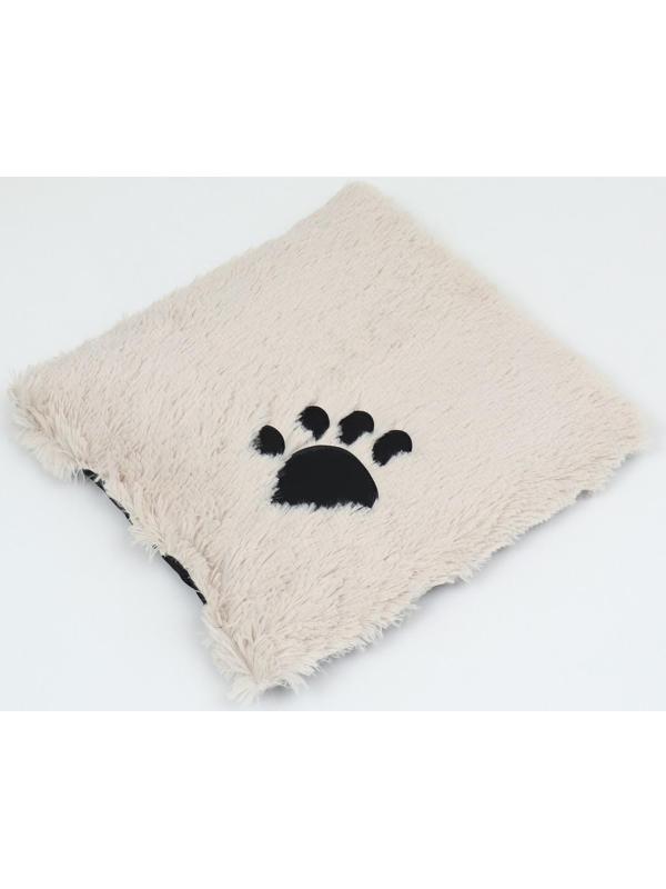 Лежак с подушкой  мех, сатин, периотек, , 45 х 45 х 15 см,бежевый