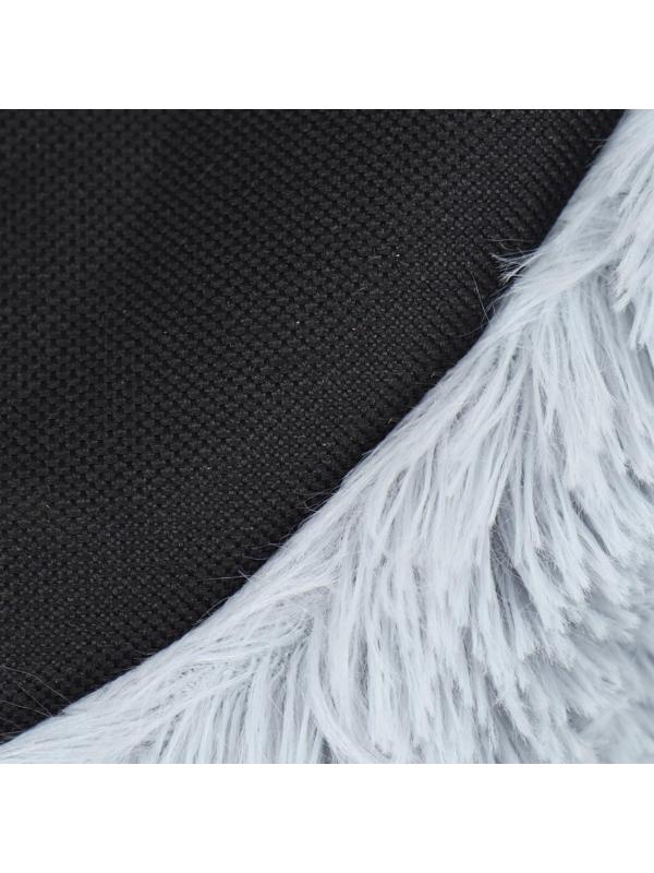 Лежак с подушкой мех, сатин, периотек,  40 х 40 х 16 см, серый