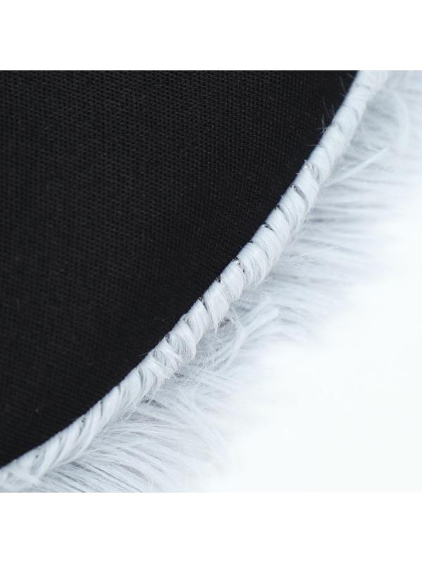 Лежак с подушкой мех, сатин, периотек,  40 х 40 х 16 см, серый