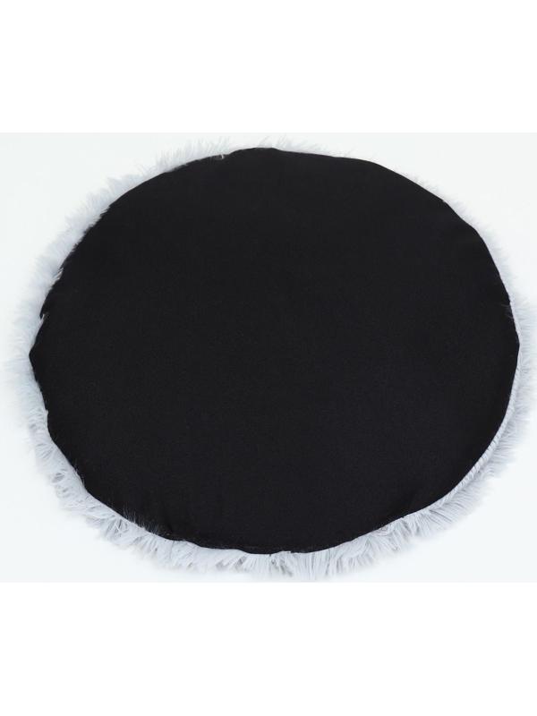 Лежак с подушкой мех, сатин, периотек,  40 х 40 х 16 см, серый