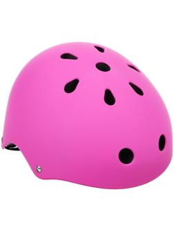 Шлем защитный детский, без регулировки, обхват 55 см, цвет розовый
