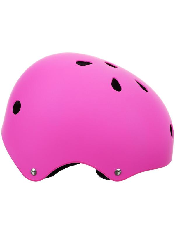 Шлем защитный детский, без регулировки, обхват 55 см, цвет розовый