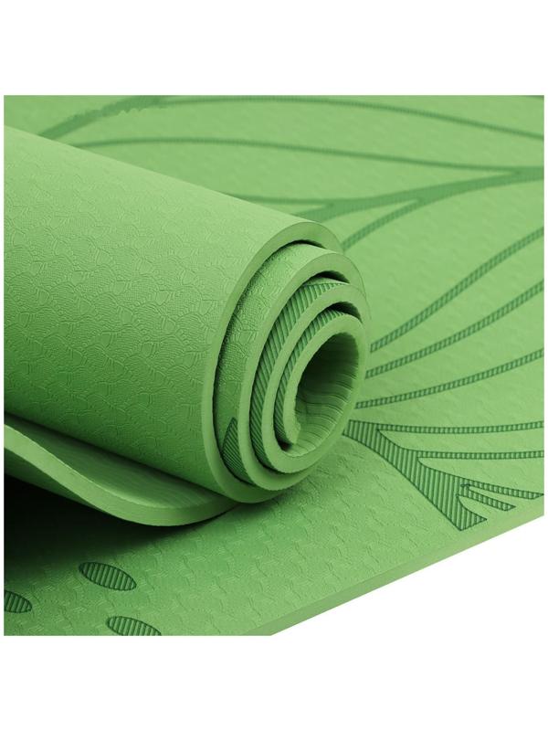 Коврик для йоги Tropics, 183 х 61 х 0.6 см, цвет зелёный