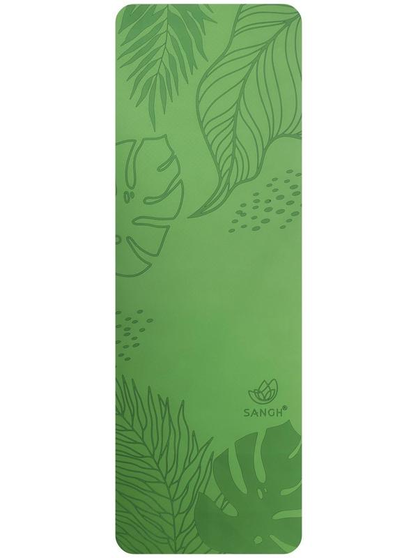 Коврик для йоги Tropics, 183 х 61 х 0.6 см, цвет зелёный
