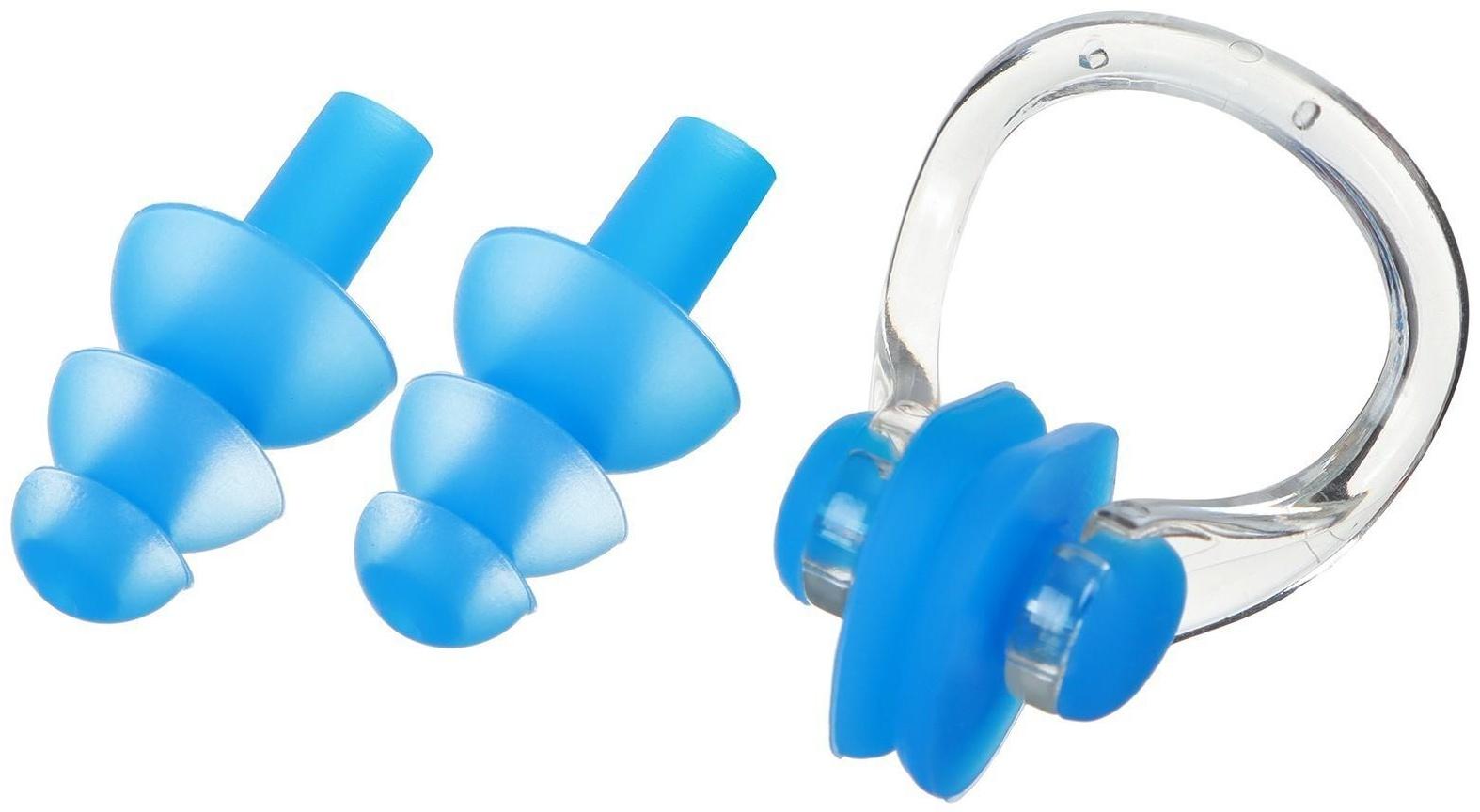 Набор для плавания «Акула»: зажим для носа, беруши, цвет синий