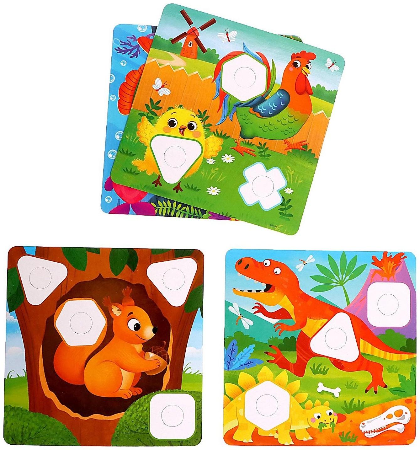 Конструктор «Болты и гайки», 10 карточек, зверята