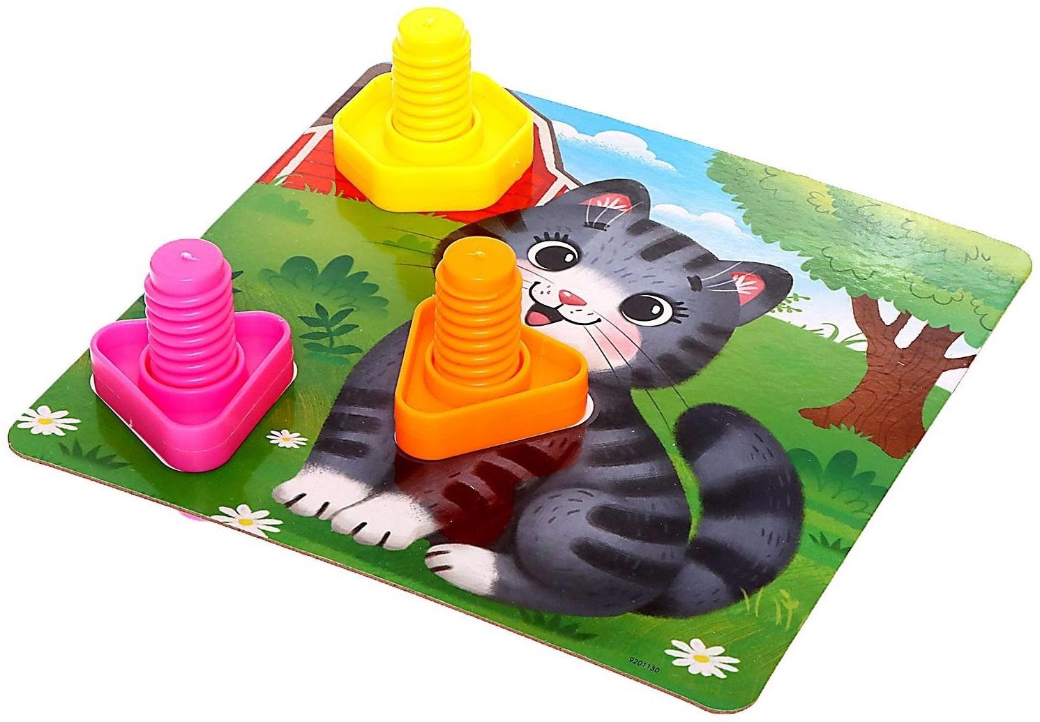 Конструктор «Болты и гайки», 10 карточек, зверята