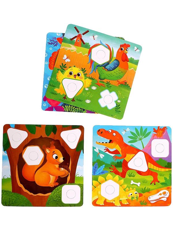 Конструктор «Болты и гайки», 10 карточек, зверята