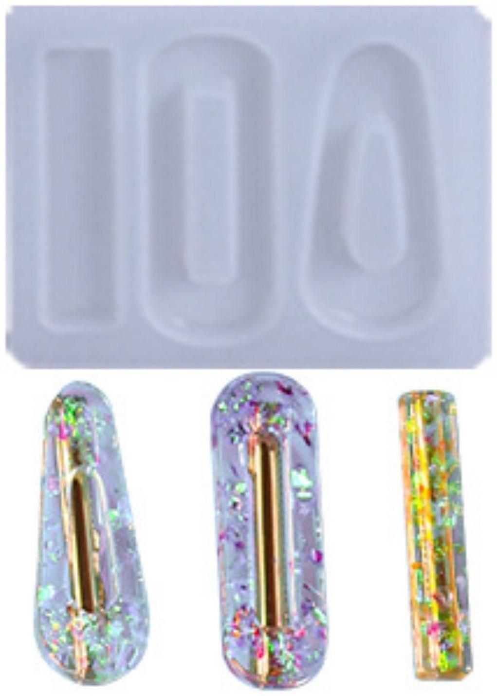 Форма силиконовая для эпоксидной смолы «Заколка» 3 вида заколки