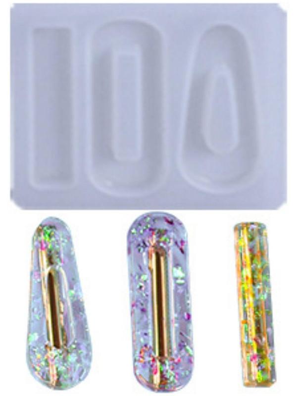 Форма силиконовая для эпоксидной смолы «Заколка» 3 вида заколки