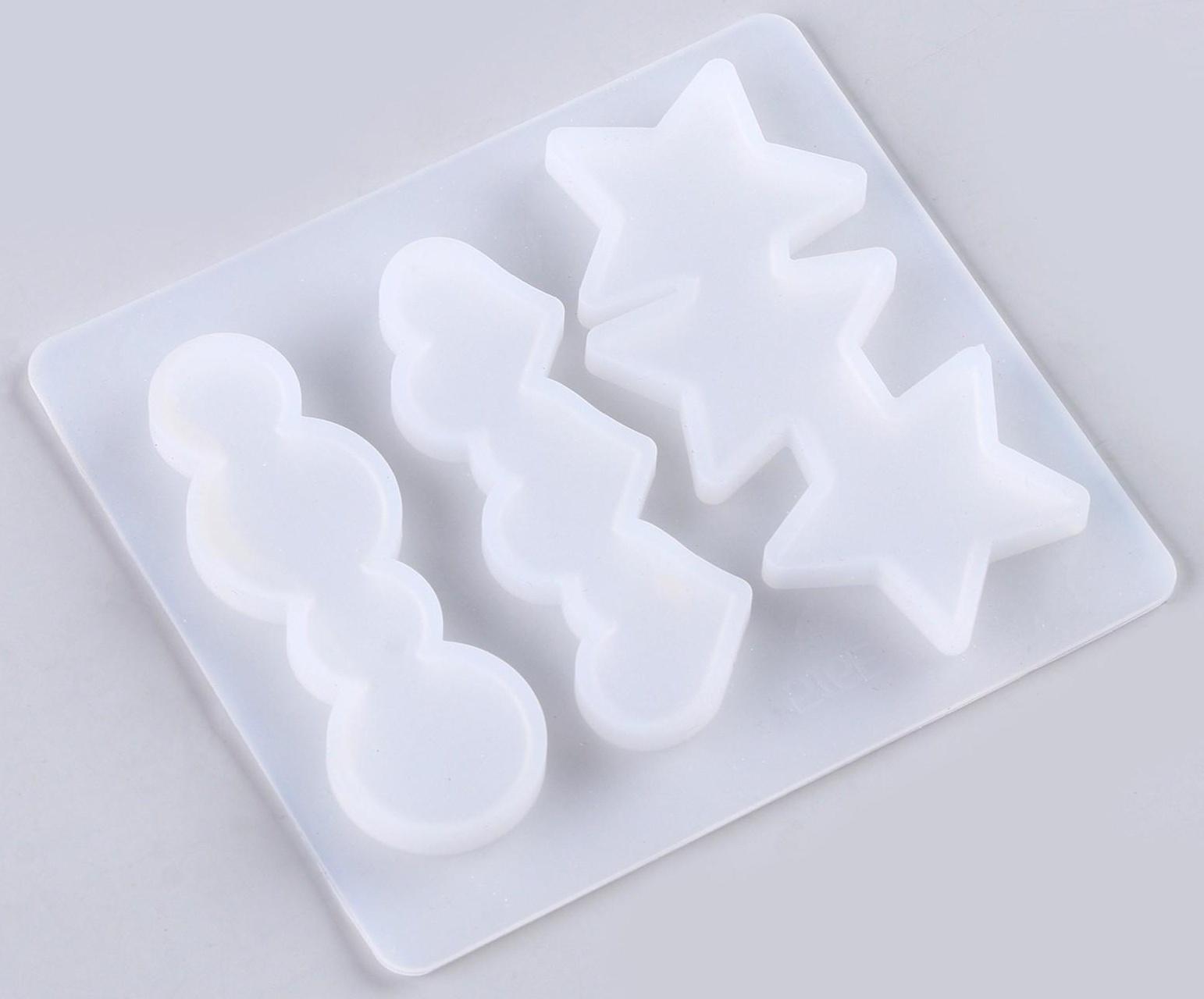 Форма силиконовая для эпоксидной смолы «Заколка» 3 вида заколки