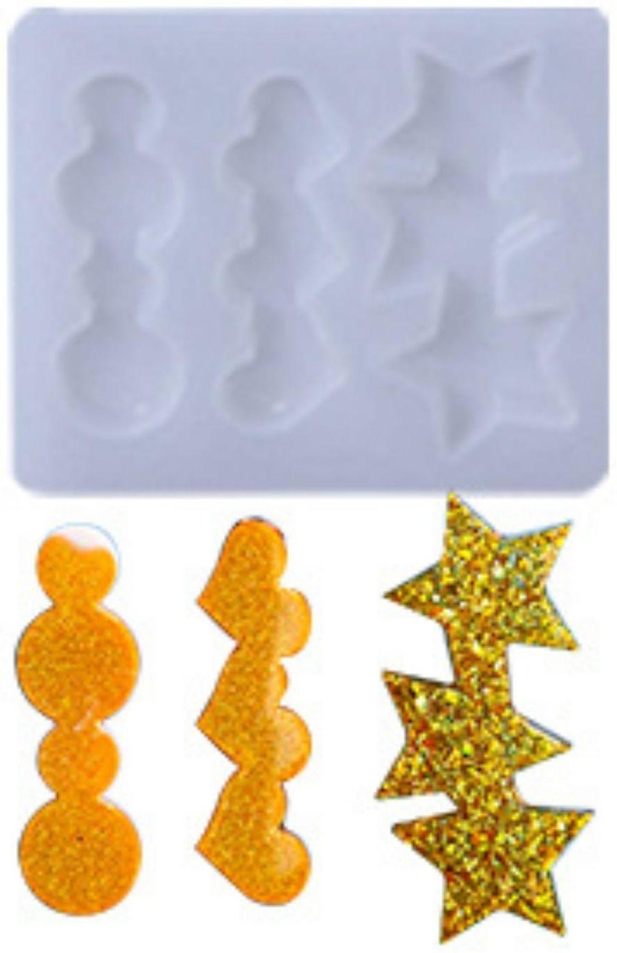 Форма силиконовая для эпоксидной смолы «Заколка» 3 вида заколки