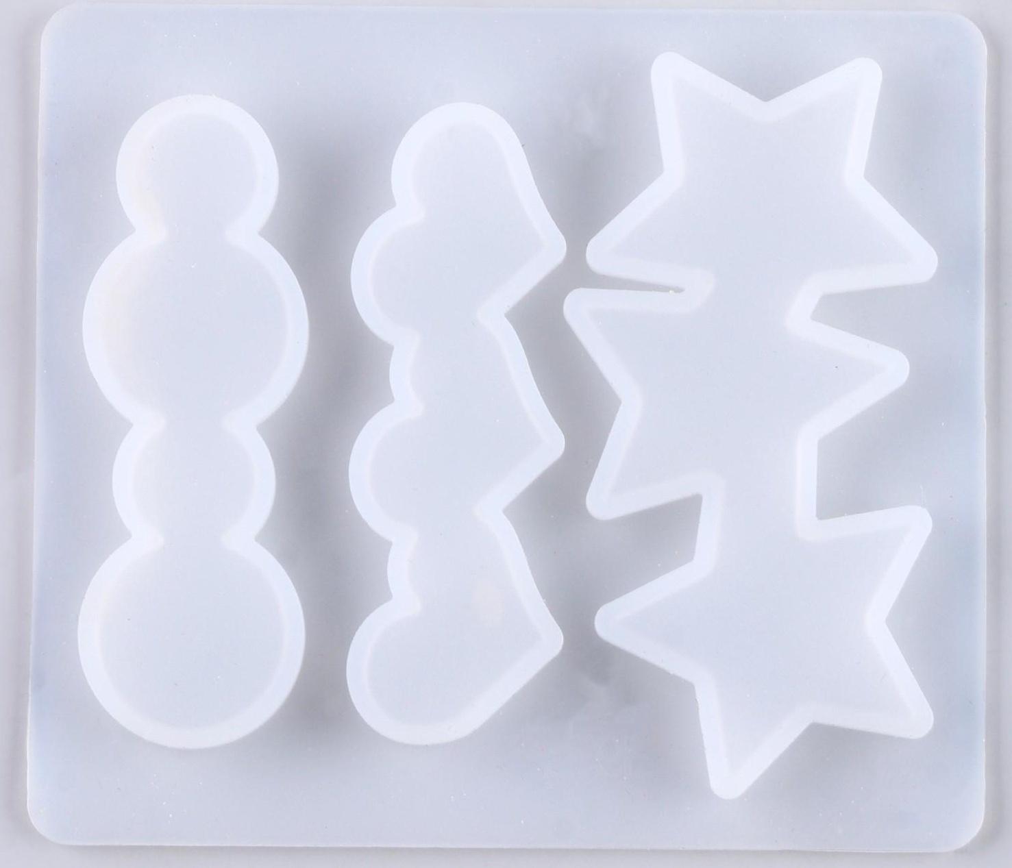 Форма силиконовая для эпоксидной смолы «Заколка» 3 вида заколки