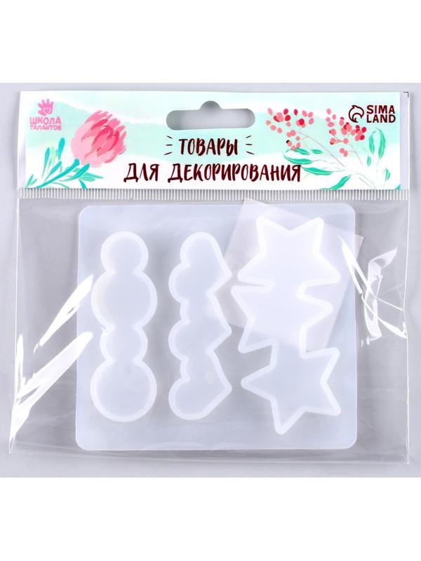 Форма силиконовая для эпоксидной смолы «Заколка» 3 вида заколки