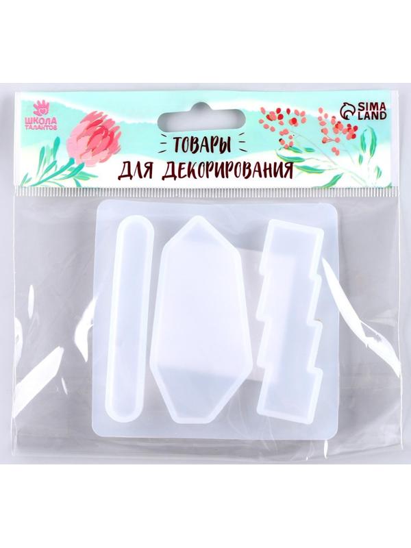 Форма силиконовая для эпоксидной смолы «Заколка» 3 вида заколки