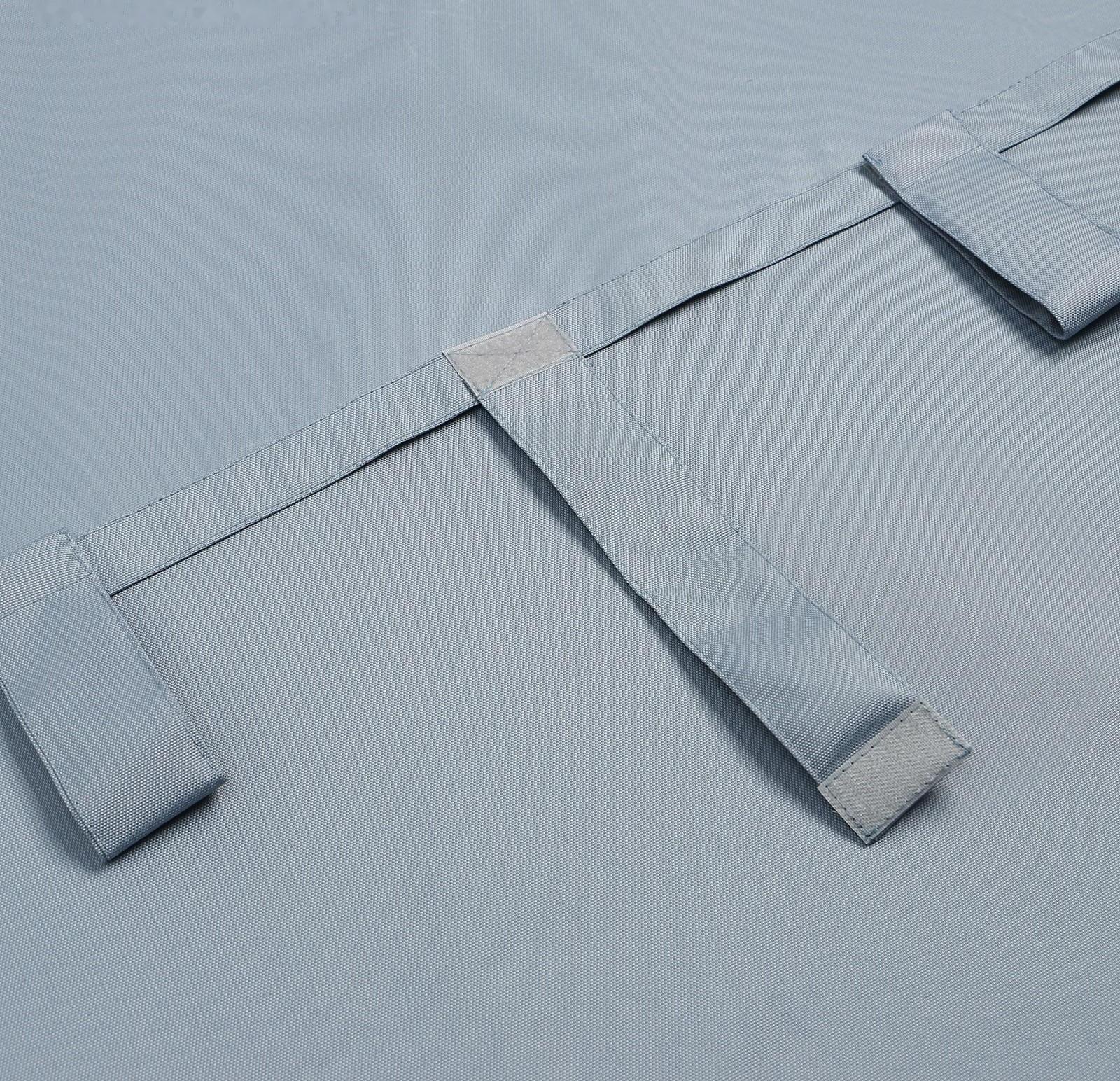 Портьера для террасы Этель 145х200см на липучках, цвет серо-голубой, оксфорд с ВМГО, 100% п/э