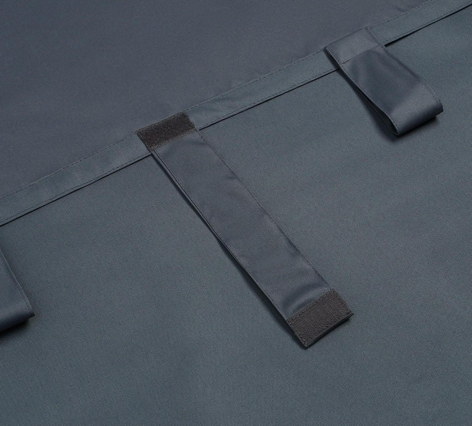 Портьера для террасы Этель 145х200см на липучках, цвет графит, оксфорд с ВМГО, 100% п/э