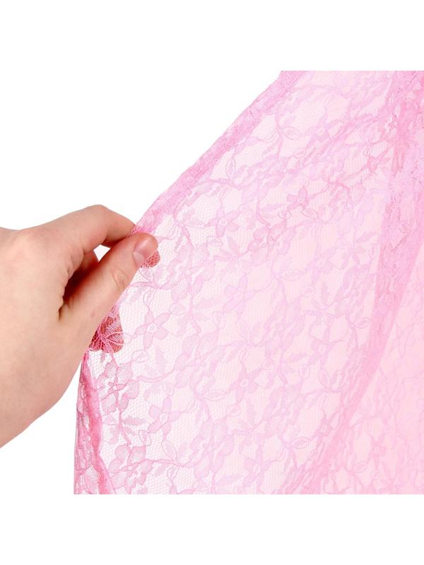 Карнавальный набор принцессы плащ гипюр розовый,корона,длина 100см