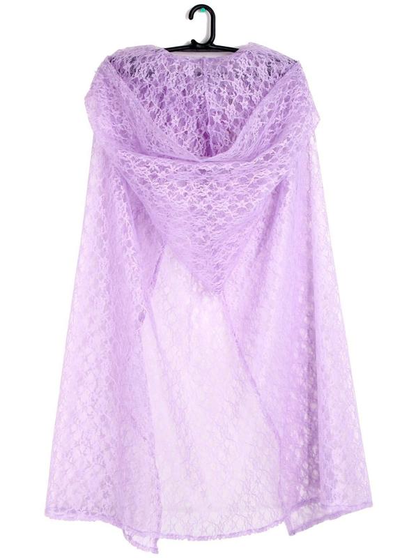 Карнавальный набор принцессы плащ гипюр аметистовый,корона,длина 85см