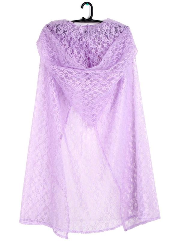 Карнавальный набор принцессы плащ гипюр аметистовый,корона,длина 100см