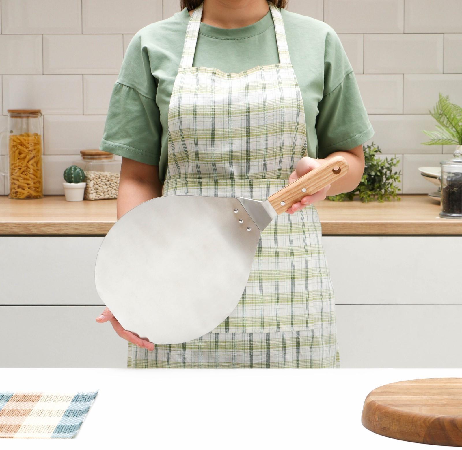 Лопатка для пиццы Доляна «Салем», 44,5×25×6 см, рабочая часть d=25 см, сталь, дерево