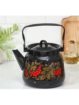 Чайник «Рябинушка», чёрный рябчик, с петлёй, 3,5 л
