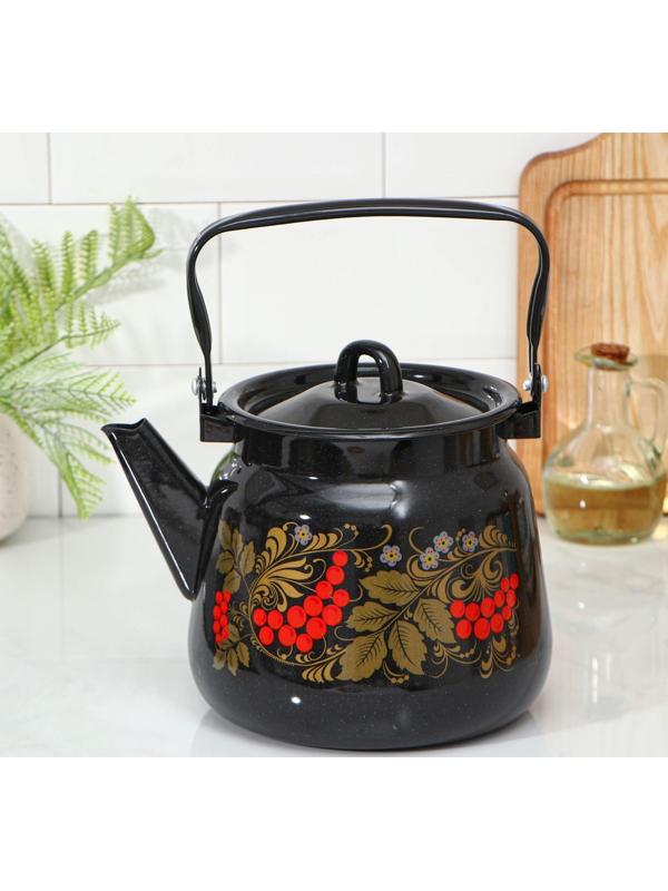 Чайник «Рябинушка», чёрный рябчик, с петлёй, 3,5 л