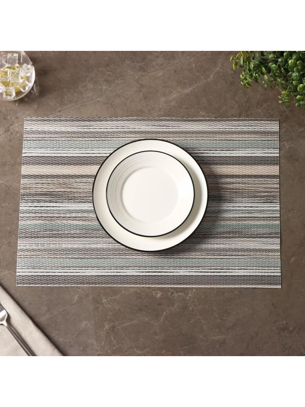 Набор салфеток сервировочных на стол Доляна «Дождь», 4 шт, 45×30 см, цвет бирюзово-белый