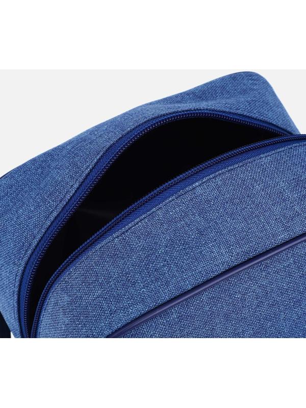 Косметичка на молнии, с подкладом, цвет синий