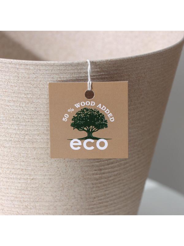 Кашпо со вставкой «Конус Эко», 3 л, d=19 см, цвет слоновая кость