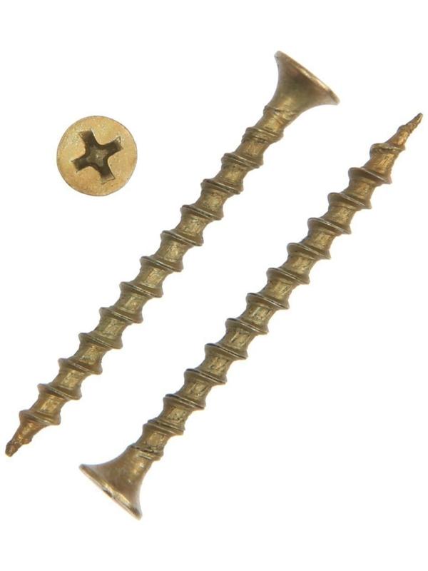 Саморез по дереву 3.5х35 мм, крупная резьба, желтый цинк, в упаковке 17 кг