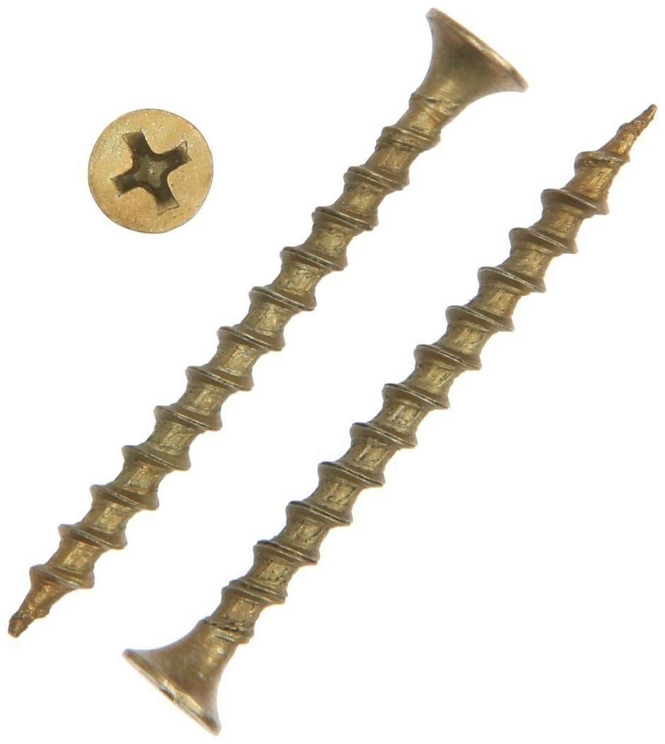 Саморез по дереву 3.5х41 мм, крупная резьба, желтый цинк, в упаковке 16 кг