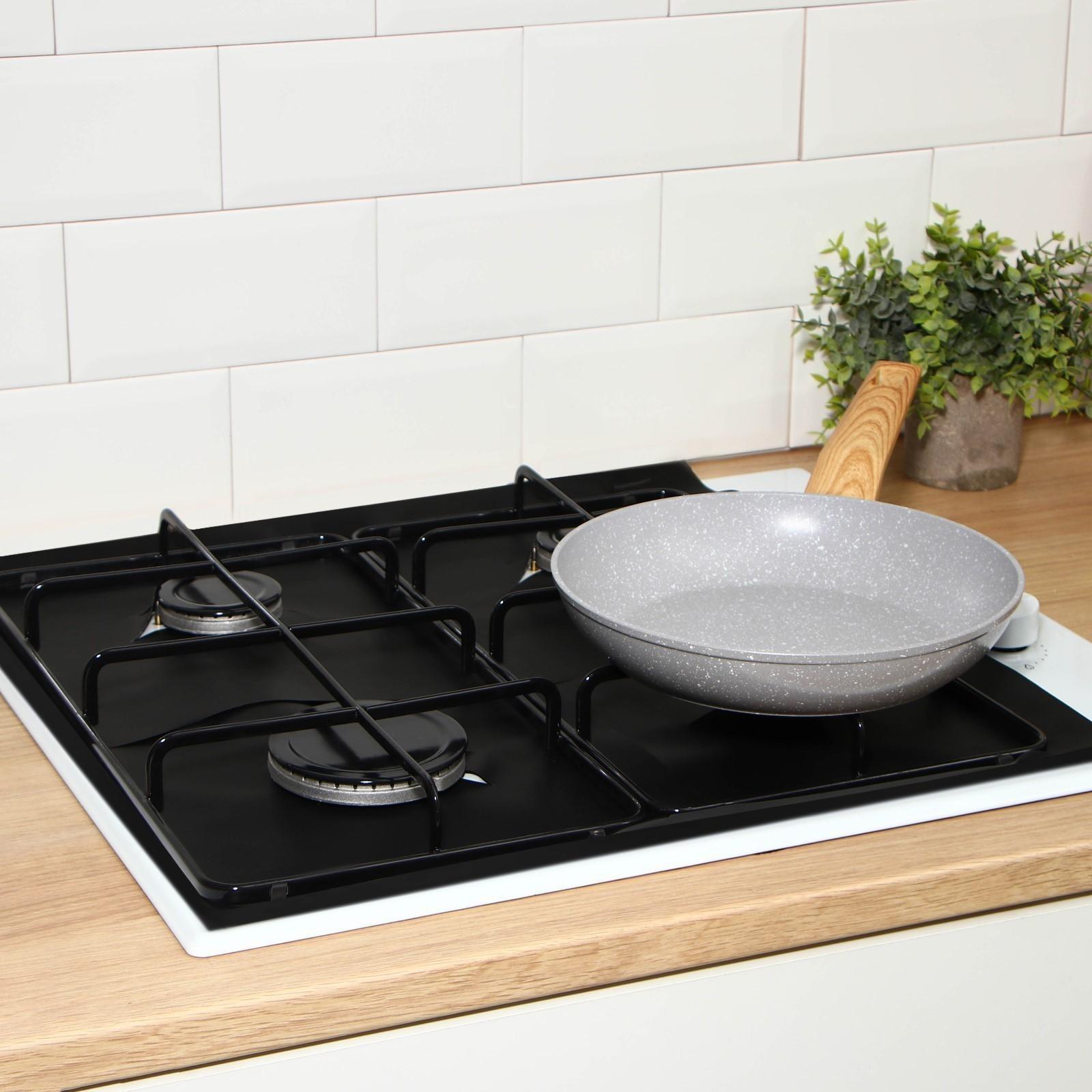 Защитное покрытие для газовой плиты Доляна, 4 шт, тефлон, цвет чёрный
