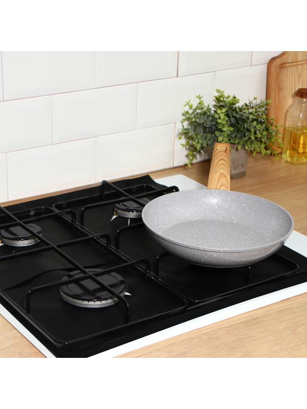 Защитное покрытие для газовой плиты Доляна, 4 шт, тефлон, цвет чёрный