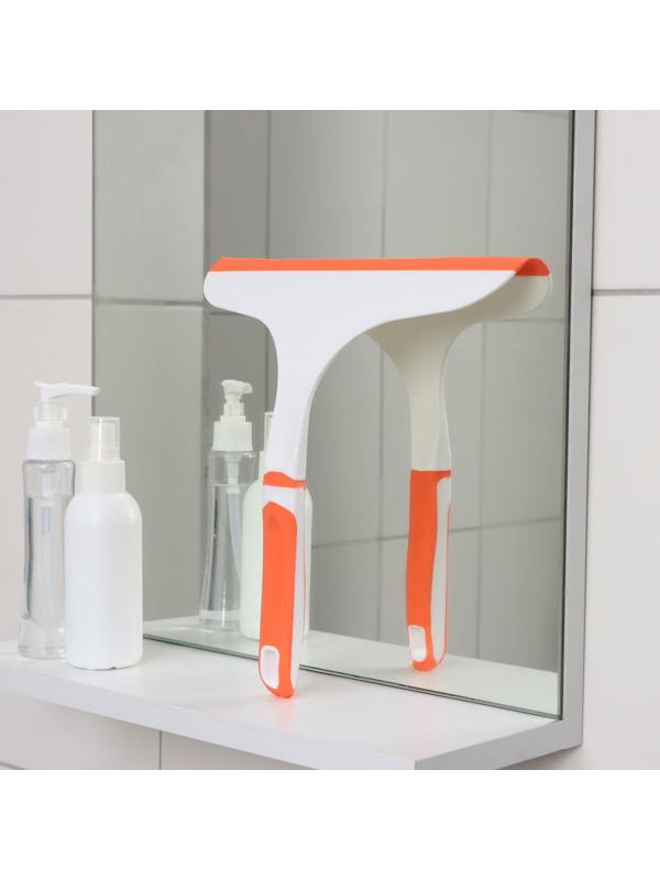 Водосгон с нескользящей ручкой Raccoon Orange, сгон силикон, 25×24 см