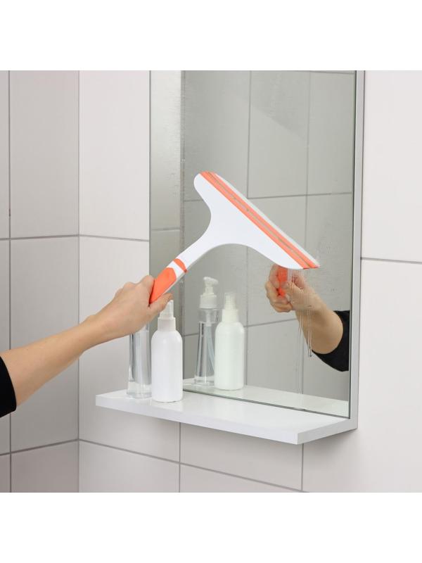 Водосгон с нескользящей ручкой Raccoon Orange, сгон силикон, 25×24 см