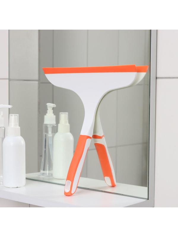 Водосгон с нескользящей ручкой Raccoon Orange, сгон силикон, 25×24 см