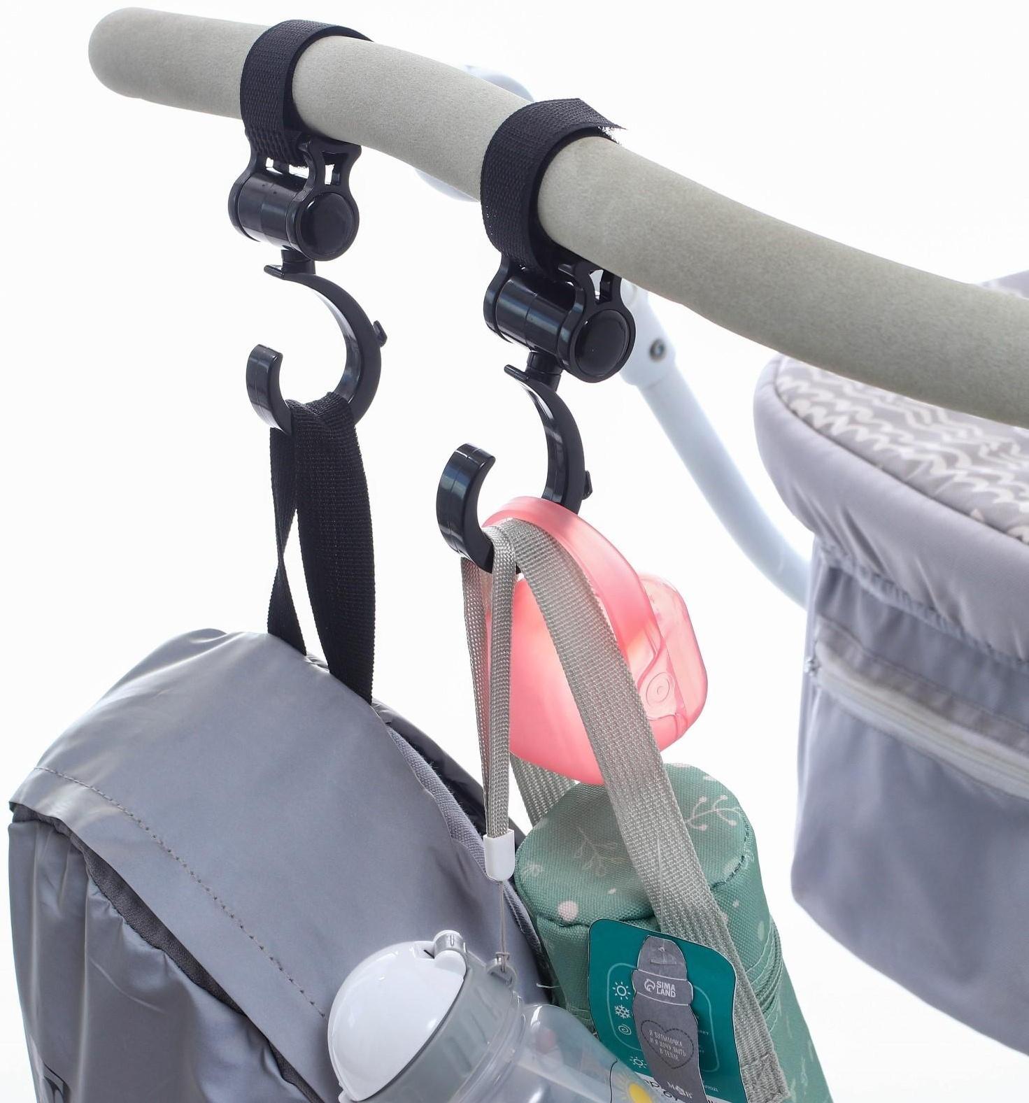 Крючок-вешалка (1 шт.), пластиковый на липучке, цвет черный