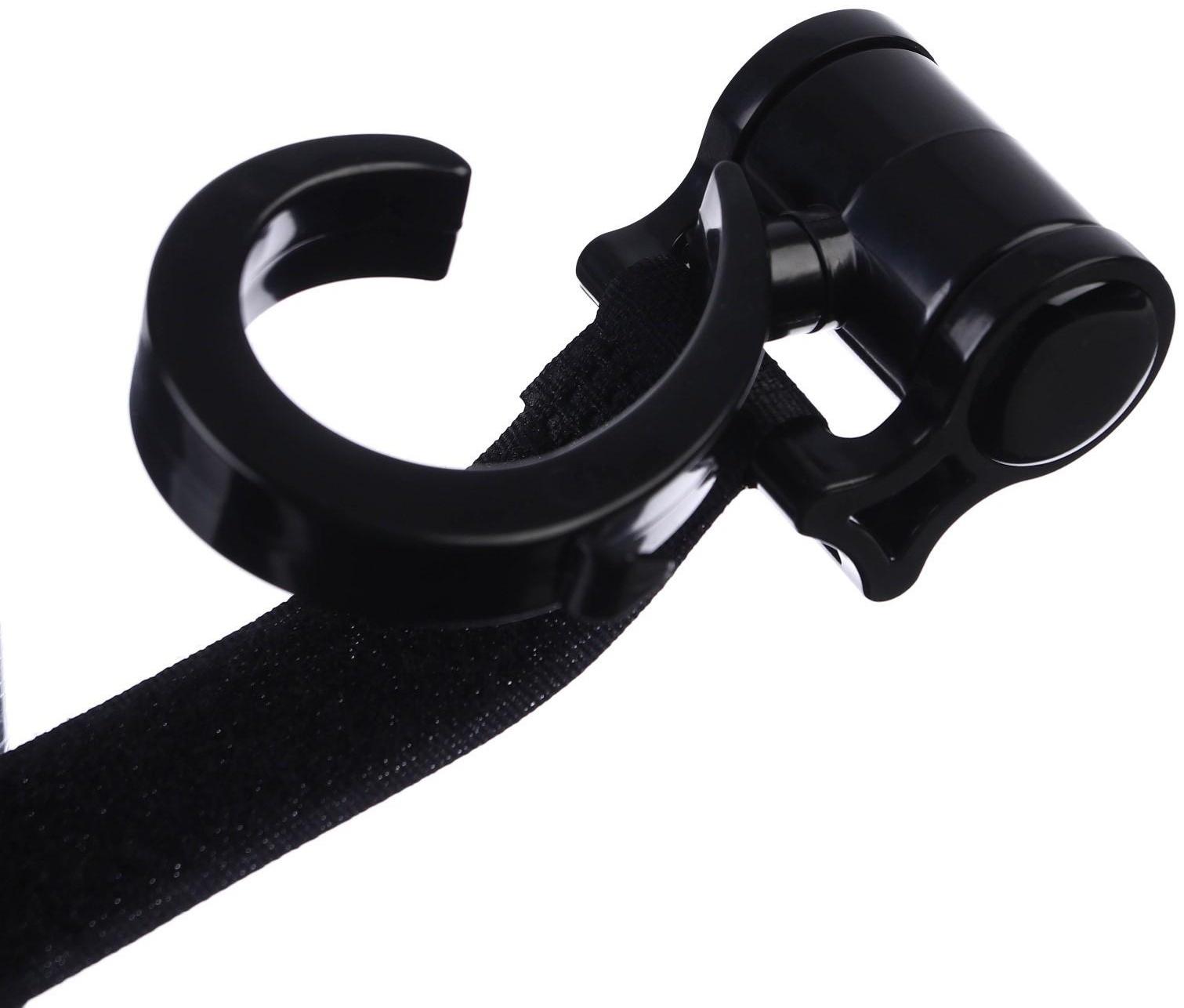 Крючок-вешалка (1 шт.), пластиковый на липучке, цвет черный