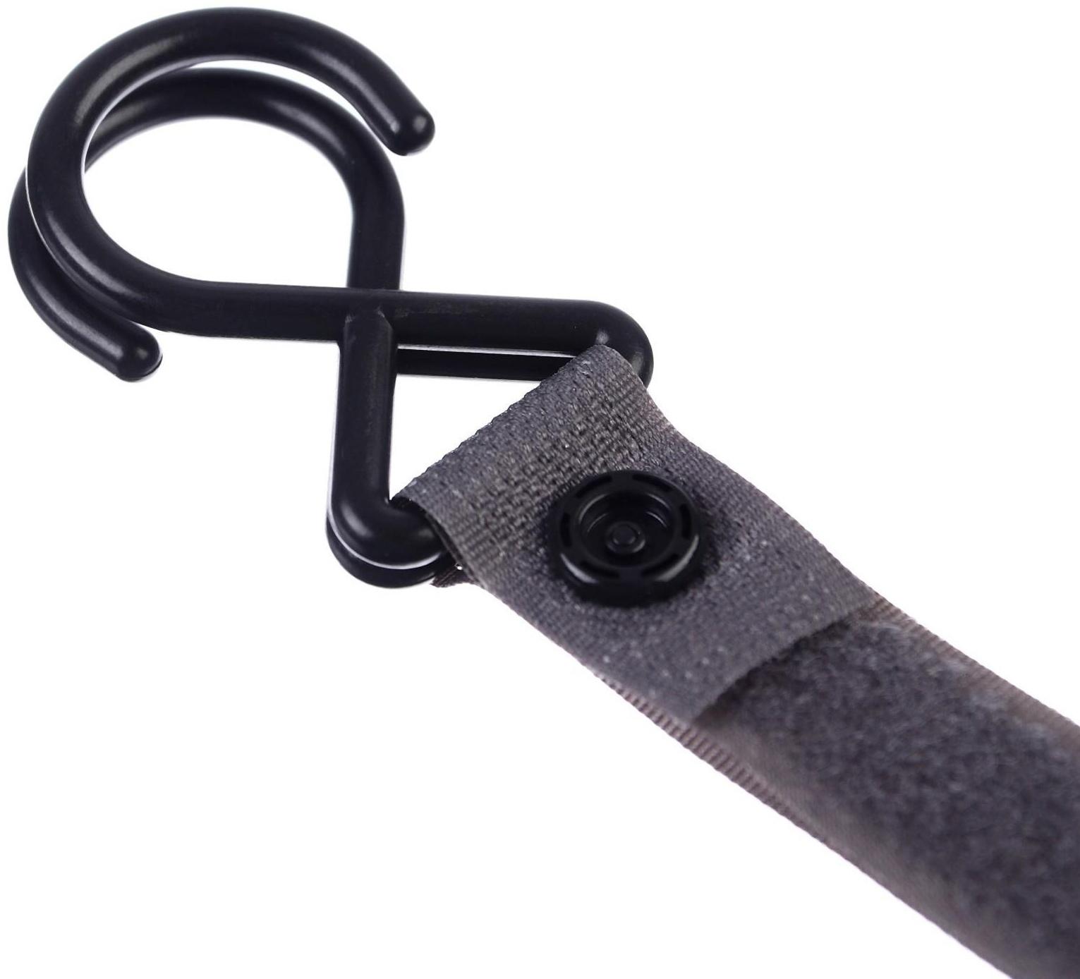 Крючок пластиковый для коляски на липучке, цвет серый