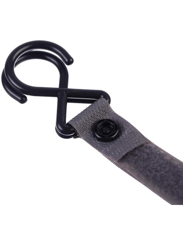 Крючок пластиковый для коляски на липучке, цвет серый