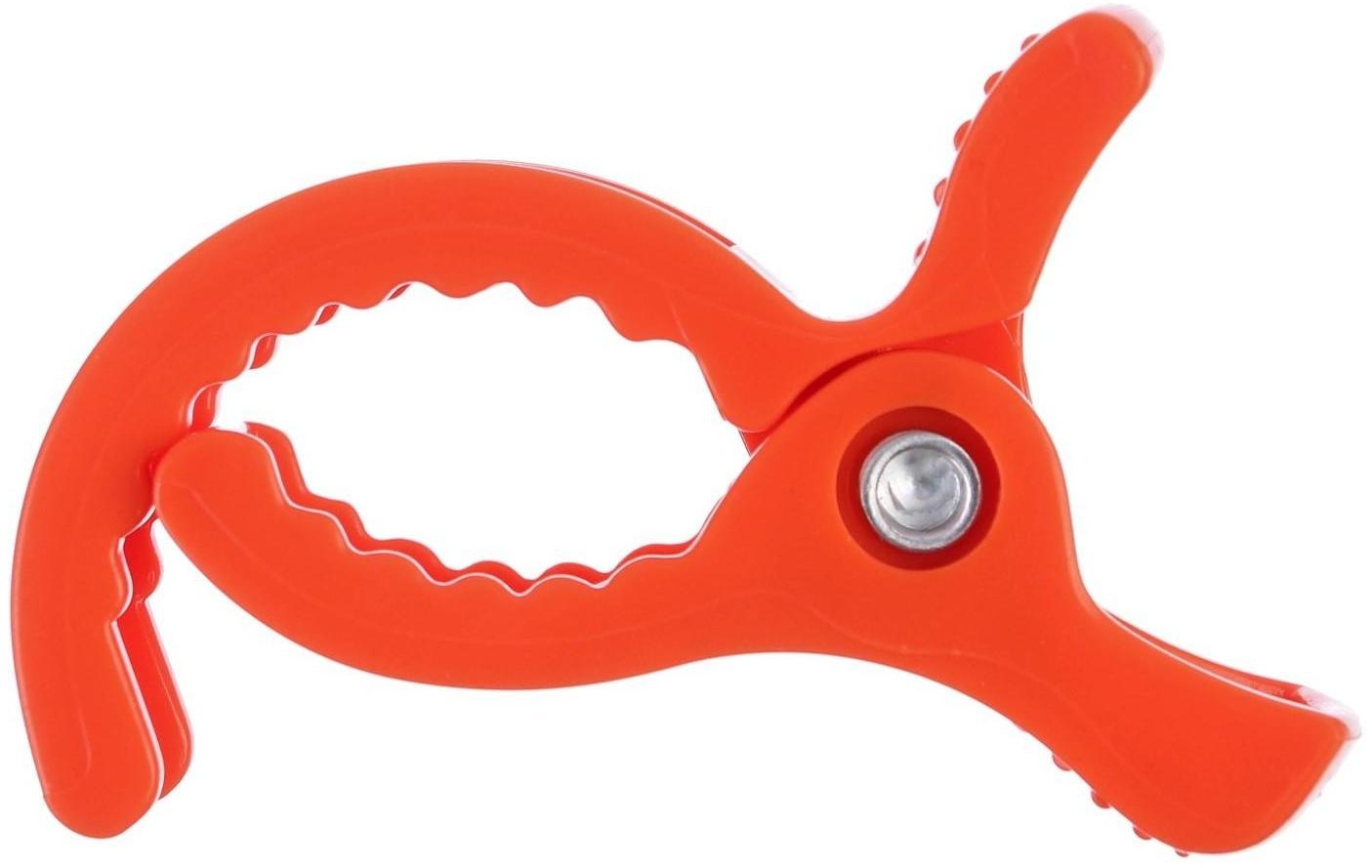 Универсальный зажим - прищепка для игрушки/пледа на коляску, цвет оранжевый