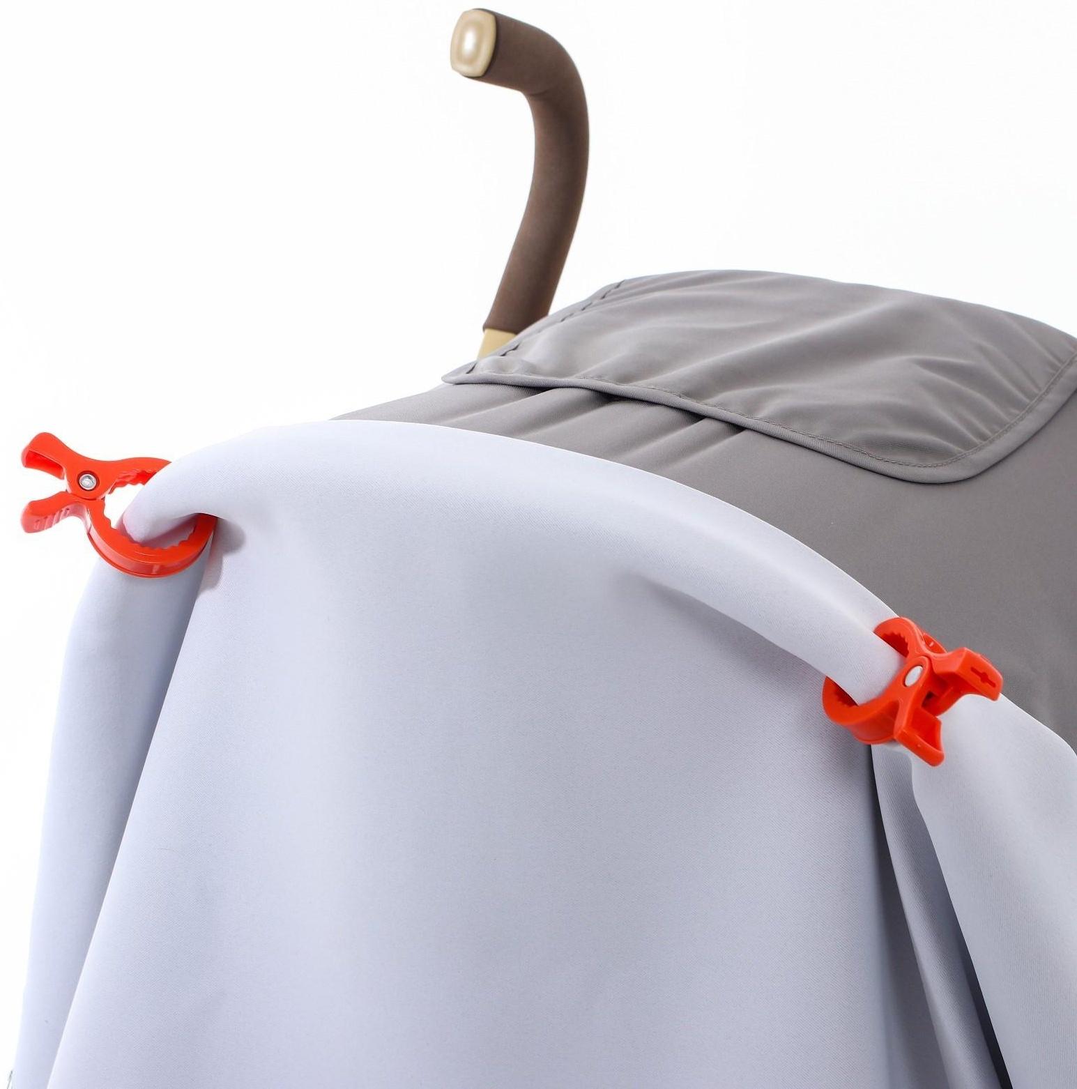 Универсальный зажим - прищепка для игрушки/пледа на коляску, цвет оранжевый