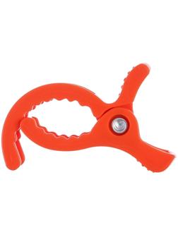 Универсальный зажим - прищепка для игрушки/пледа на коляску, цвет оранжевый